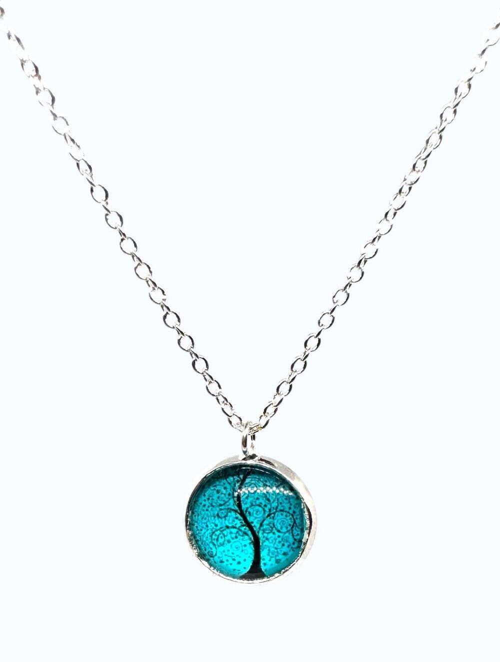 Blue Tree of Life Charm on Sterling Indio Jewelry Necklace #7065 - Picture 6 of 6